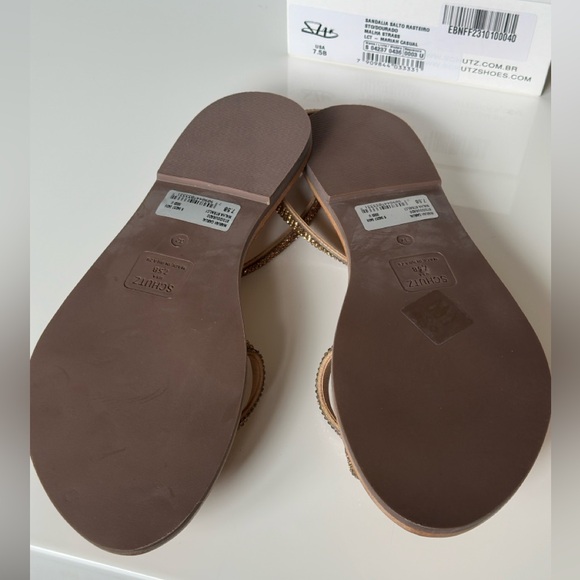 Schutz Mariah Glitter-Strap Flat Sandals - Picture 5 of 5